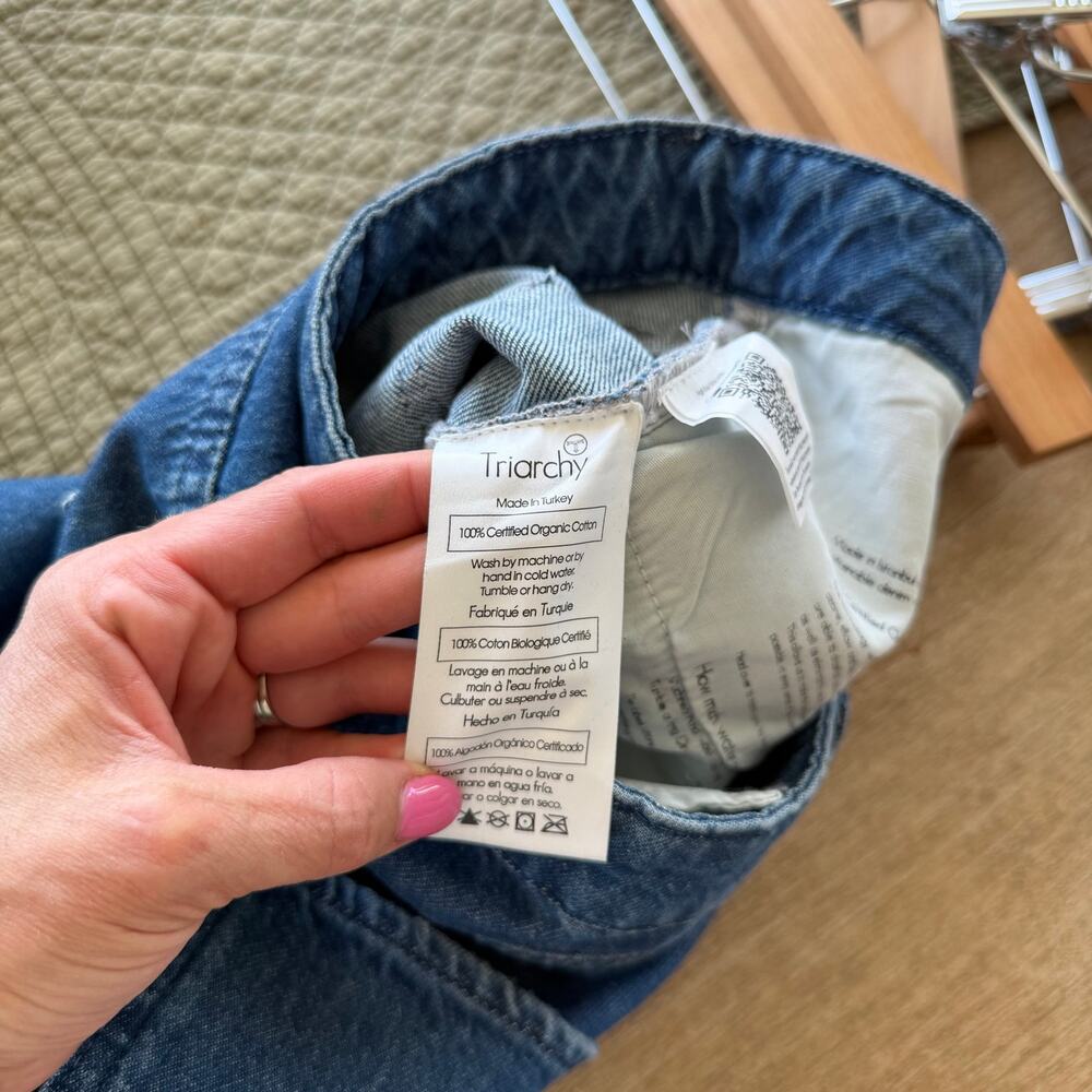 Triarchy Organic Cotton Denim Ms Fonda High Rise Wide Leg Jeans Blue 29 - Picture 12 of 13